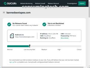 bannedsextapes.com Sucuri results