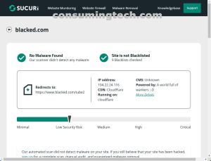 blacked.com Sucuri results