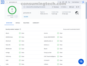 grannytube.net VirusTotal results