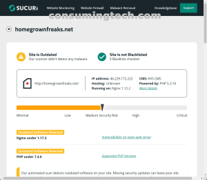 homegrownfreaks.net Sucuri results