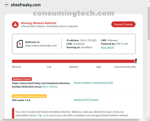 shesfreaky.com Sucuri results