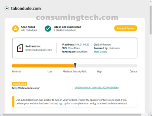 taboodude.com Sucuri results