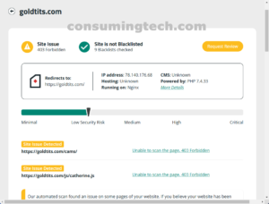 goldtits.com Sucuri results