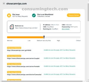 showcamrips.com Sucuri results