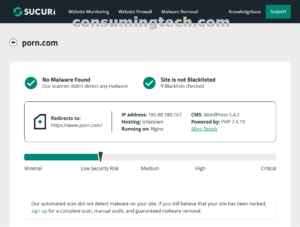 porn.com Sucuri results