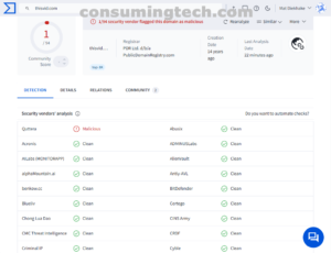 thisvid.com VirusTotal results