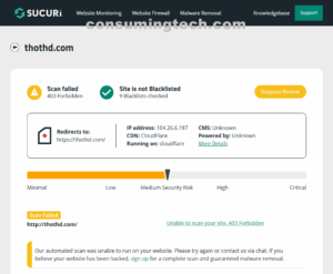 thothd.com Sucuri results