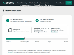 freeconvert.com Sucuri results