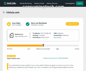 irlsluts.com Sucuri results