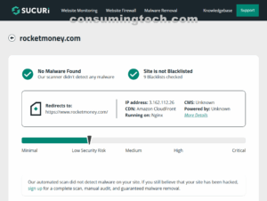 rocketmoney.com Sucuri results