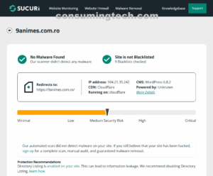 9animes.com.ro Sucuri results