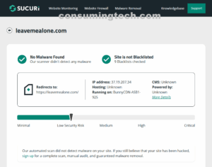 leavemealone.com Sucuri results