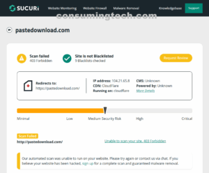 pastedownload.com Sucuri results