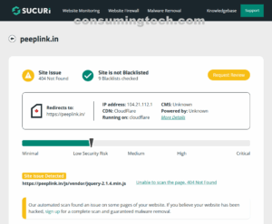 peeplink.in Sucuri results