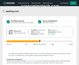 pesktop.com Sucuri results