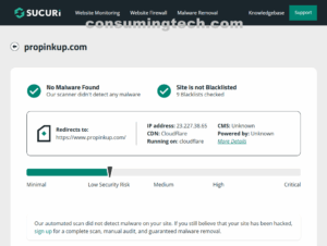 propinkup.com Sucuri results