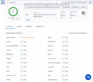 rsload.net VirusTotal results