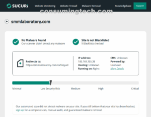 smmlaboratory.com Sucuri results