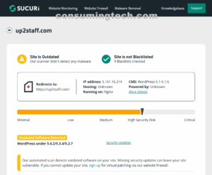 up2staff.com Sucuri results