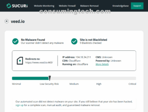 veed.io VirusTotal results