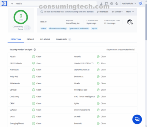 veed.io VirusTotal results