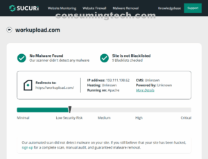 workupload.com Sucuri results