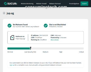 Jup Sucuri results